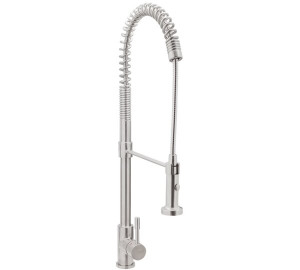 Grifo de cocina monomando de acero inoxidable con muelle TAU